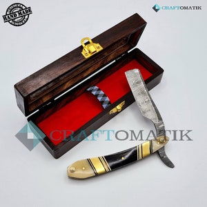 Razor | Damascus steel | Gift Set | High quality men&#39;s gift | Barber Razor DBR58