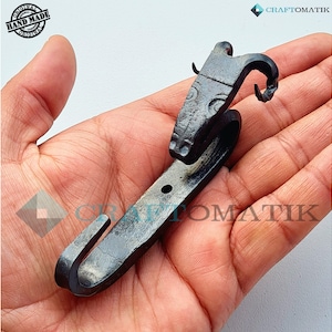 Widderkopf Haken | Mittelalter Wandhaken | Handgeschmiedet Garderobenleiste aus Schmiedeeisen | Nostalgisch Antik Stil | HFWH01
