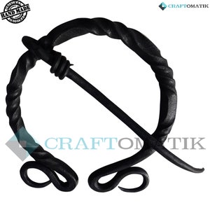 Fibula Garment Pin - Viking Clasp Fibula - Medieval LARP- Hand Forged HFRC08