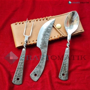 Fuhrmanns cutlery set | Handforged | Medieval | BBQ grill cutlery - wedding gift set