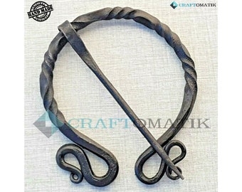 Fibula Robe Pin - Viking Clasp Fibula - Medieval LARP - Hand Forged HFRC24