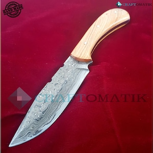 Damascus steel hunting knife with pocket | Damascus Blade | Damascus Knife | DHK74