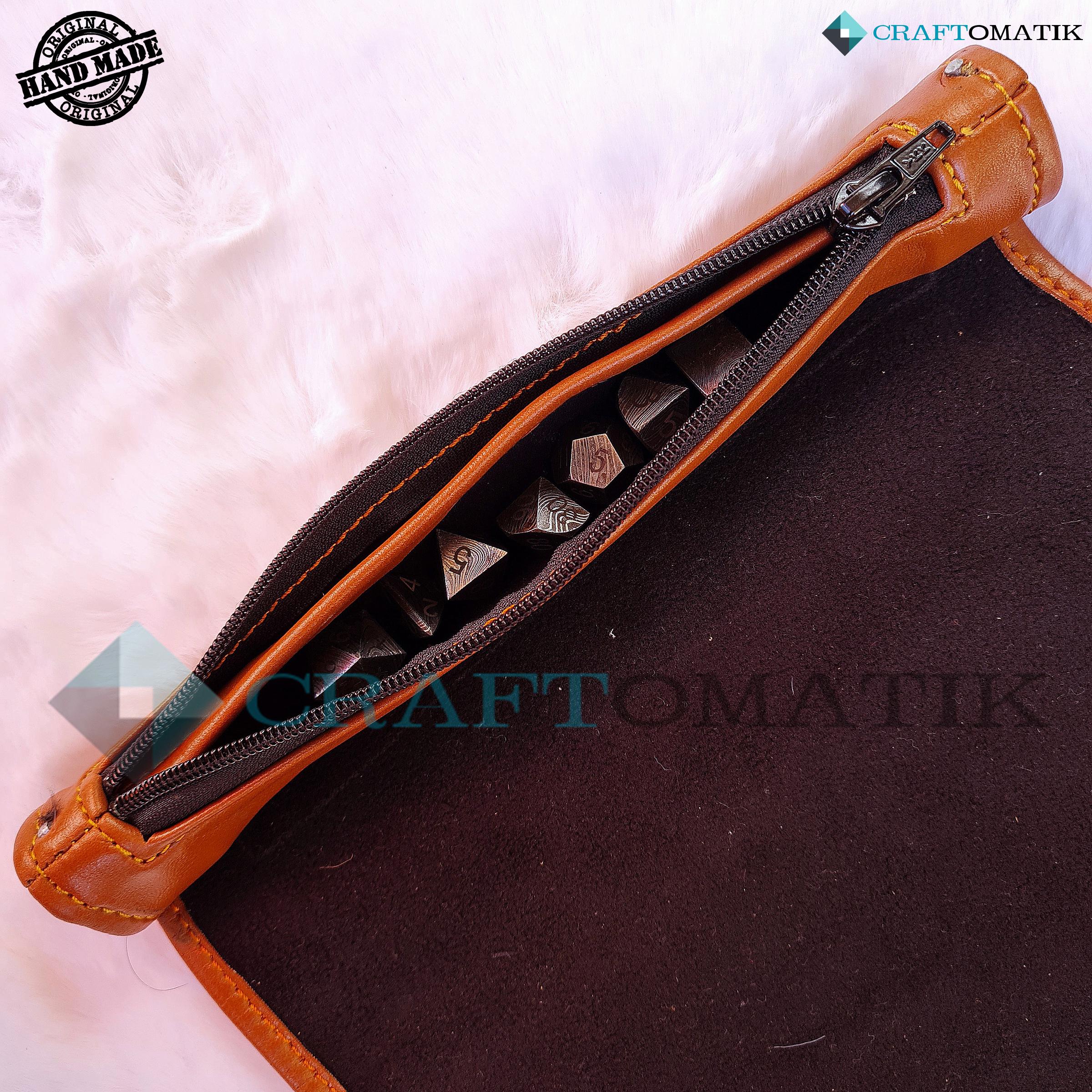 Vassoio per dadi | Porta dadi e tappetino per rotolare | Supporto portatile in pelle PU