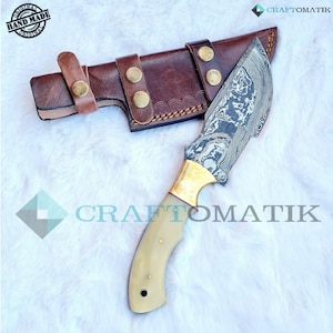 Damascus Trekker Knife | Camping and Hunting | Damascus Steel Hunting Knife | DHK08