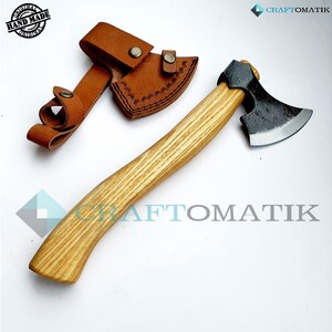 Viking bearded ax | Garden ax | Cleaver | Ax | Carbon steel ash wood leather sheath | Gift ax | VAX04 |