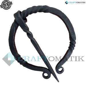 Fibula Garment Pin - Viking Clasp Fibula - Medieval LARP- Hand Forged HFRC02