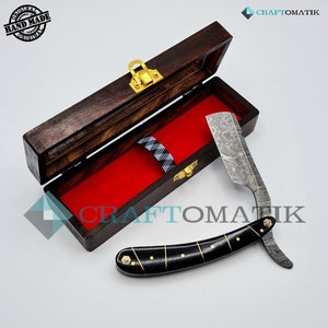Razor | Damascus steel | Gift Set | High quality men&#39;s gift | Barber Razor DBR65