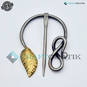 Fibula Garment Pin - Viking Clasp Fibula - Medieval LARP- Hand Forged HFRC17x