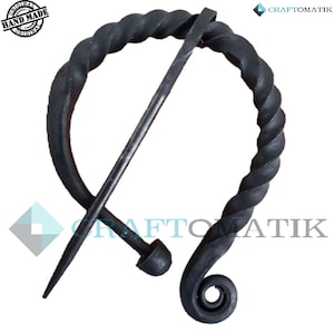 Fibula Garment Pin - Viking Clasp Fibula - Medieval LARP- Hand Forged HFRC15