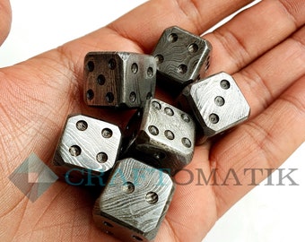 Damascus Cube D6 | 18mm | High Quality Damascus Steel Casino Dice | DD01