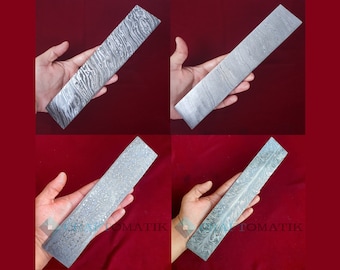 Damascus Plate | blank Steel Crude Rod | Steel cutter DIY knife making