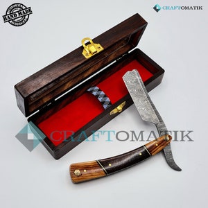 Razor | Damascus steel | Gift Set | High quality men&#39;s gift | Barber Razor DBR49