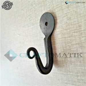 Hook | Medieval wall hook | Hand-forged wrought iron coat rack | Nostalgic antique style | HFWH06