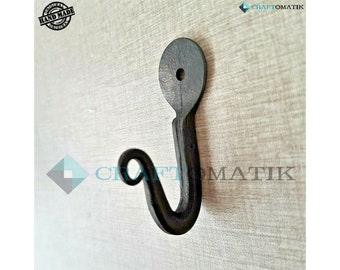 Hook | Medieval wall hook | Hand-forged wrought iron coat rack | Nostalgic antique style | HFWH06