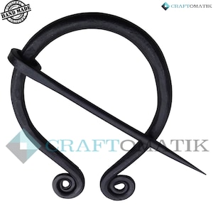 Fibula Garment Pin - Viking Clasp Fibula - Medieval LARP- Hand Forged HFRC13