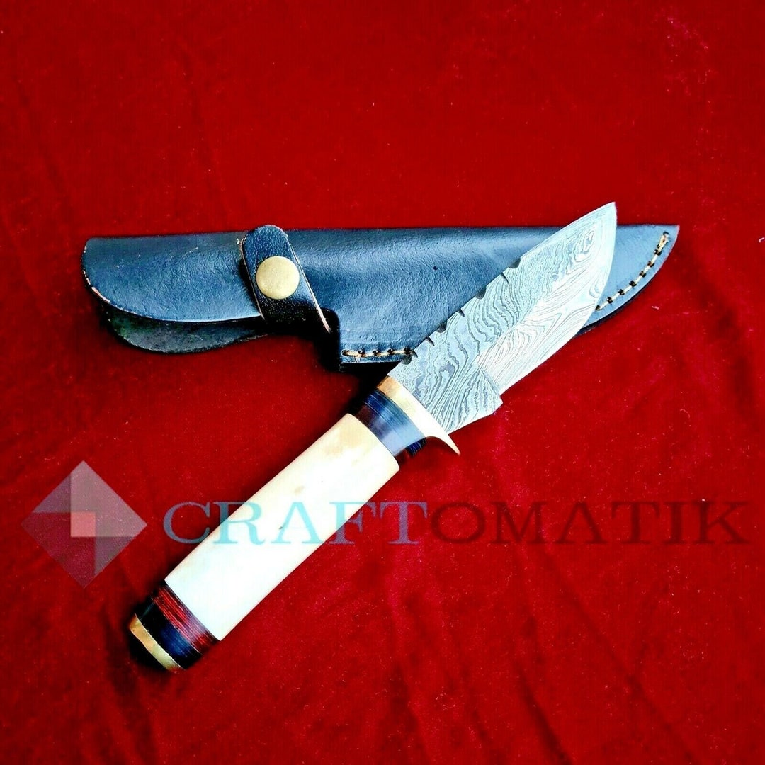 Damascus Hunting Knife Rescue Knife Garden Knife Camping Etsy