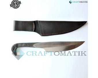 Medieval Celtic Knife |Handmade Viking Knife | Bird head handle | Carbon steel blade Garden Camping knife | leather cover | LARP | HFK05