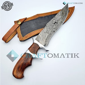 Premium Damascus Steel Hunting Knife | Elite Damascus Bowie | Original Damascus blade | DHK11