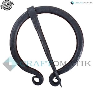 Fibula Garment Pin - Viking Clasp Fibula - Medieval LARP- Hand Forged HFRC10