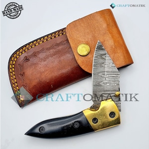 Pocket knife | Jackknife | Damask knife | Handmade Damascus Outdoor Knife | Rescue knife | Hunting | FK08