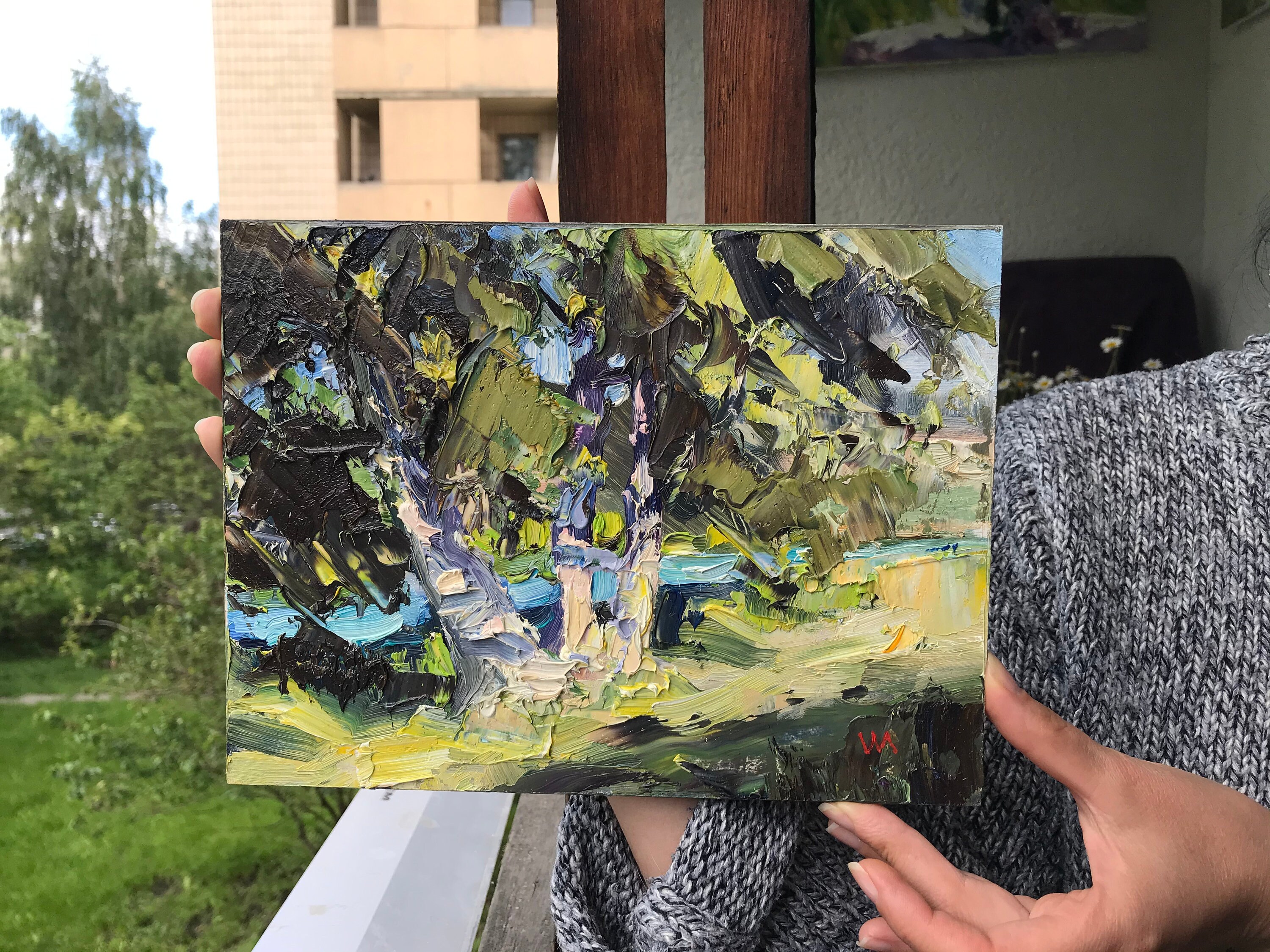 Original oil painting Oil on cardboard Fine art Landscape Etsy