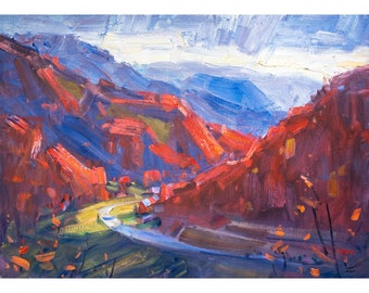 Autumn Mountains | Original Oil Painting On Canvas | Modern Landscape
