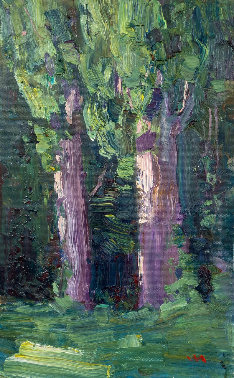 Printable Poplar Oil Painting Downloadable Art Instant Etsy