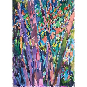 Autumn Trees Watercolor, Fall Leaves Painting, Nature Wall Art, Seasonal Home Decor, Gift for Nature Lover, Tree Artwork