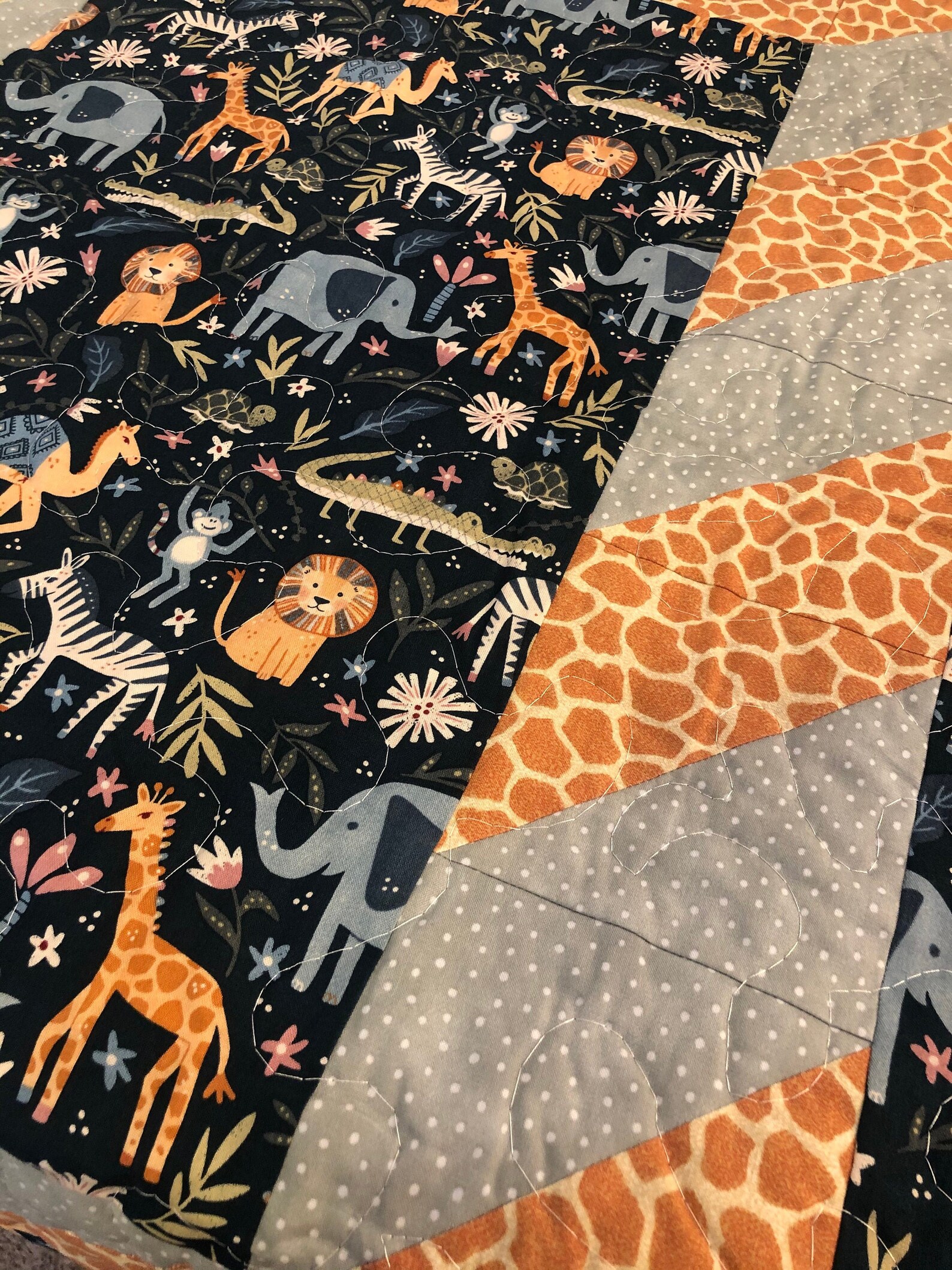 Jungle Themed Baby Quilt Etsy