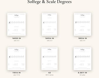 Solfege Poster, Do Re Mi Major Scale Chart, Black and White Music Printable, Choir and Classroom Wall Art