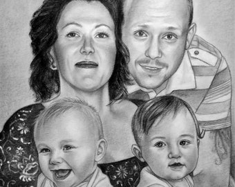 Custom Hand Drawn Portrait - Etsy