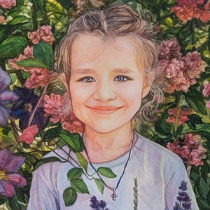 Ritratto ad acquerello personalizzato da foto, commissione dalle tue idee. Ritratto di coppia, famiglia, neonato dipinto a mano, regali sentimentali.