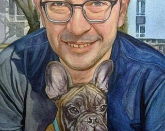 Commission realistic personal art, Custom Loved One Portrait, Watercolor professional handmade painting, Family Gift combined from photos