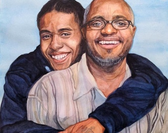 Custom Watercolor Portrait: Hand-Painted Family Keepsake