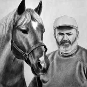 Custom Graphite Portrait: Hand-Drawn Charcoal Art from Photo