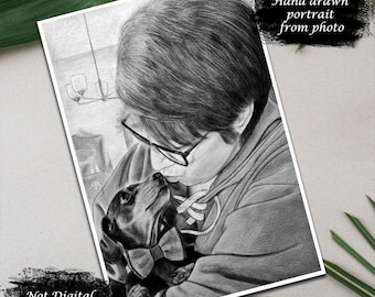 Hand-Drawn Portrait Sketch: Personalized Graphite or Charcoal Art