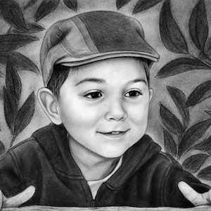 Custom Pencil Portrait from Photo: Personalized Memorial Gift