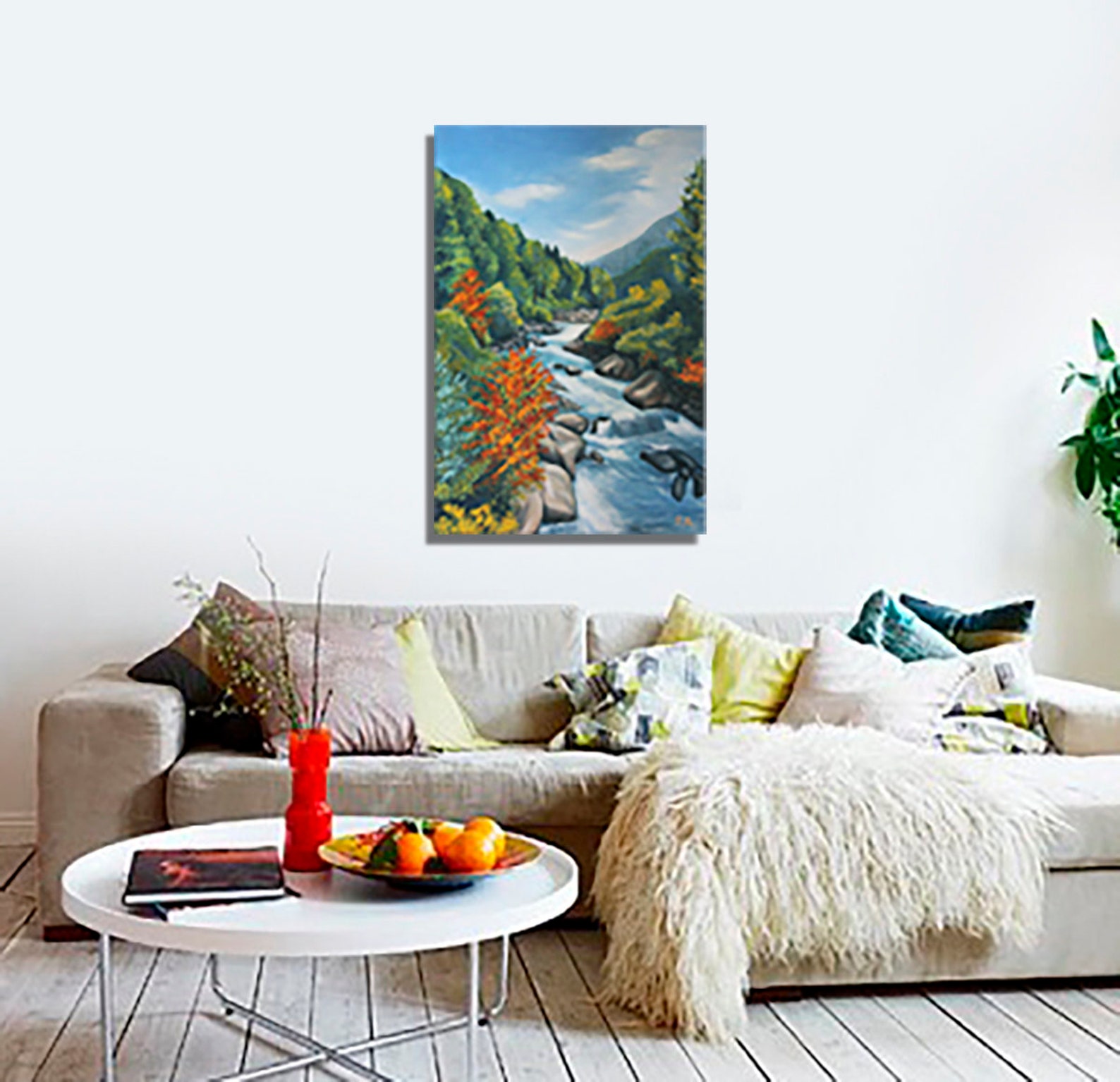 Original Oil Painting National Park Mountain River Wall Art - Etsy