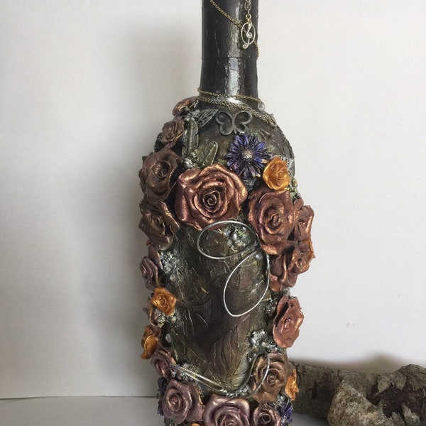 Decorative Glass Bottles Etsy UK