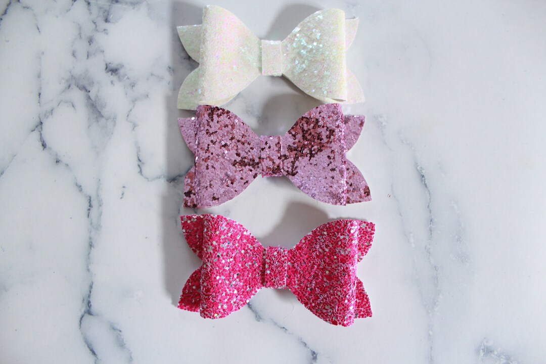 Pink Glitter Bows/glitter Bows/pink Glitter Headbands/baby Girl Gifts