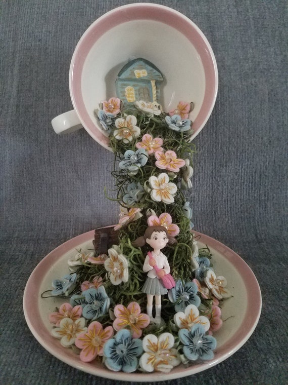 floating teacup fairy garden