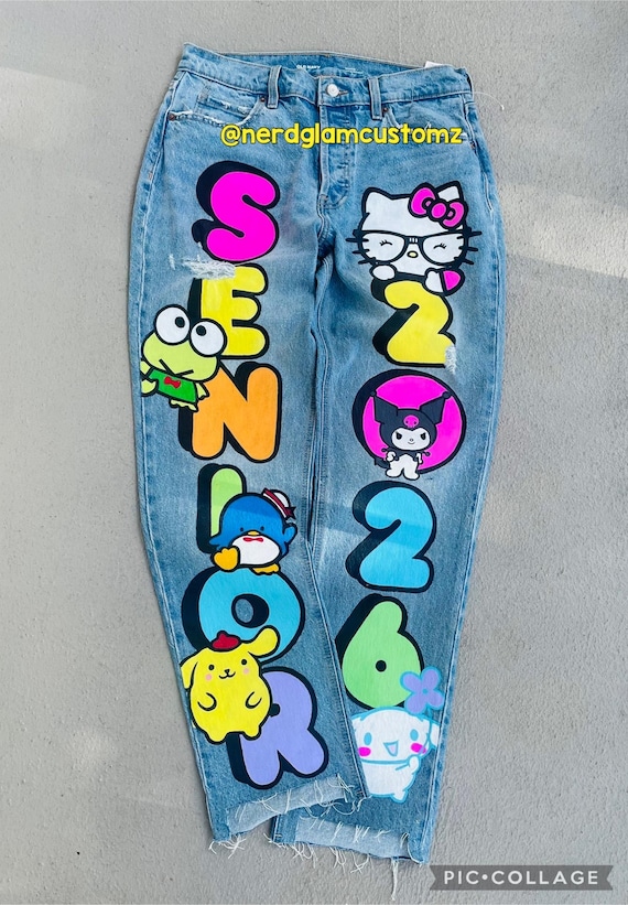 Custom Painted Senior Jeans-class of 2026 Personalized Graduation