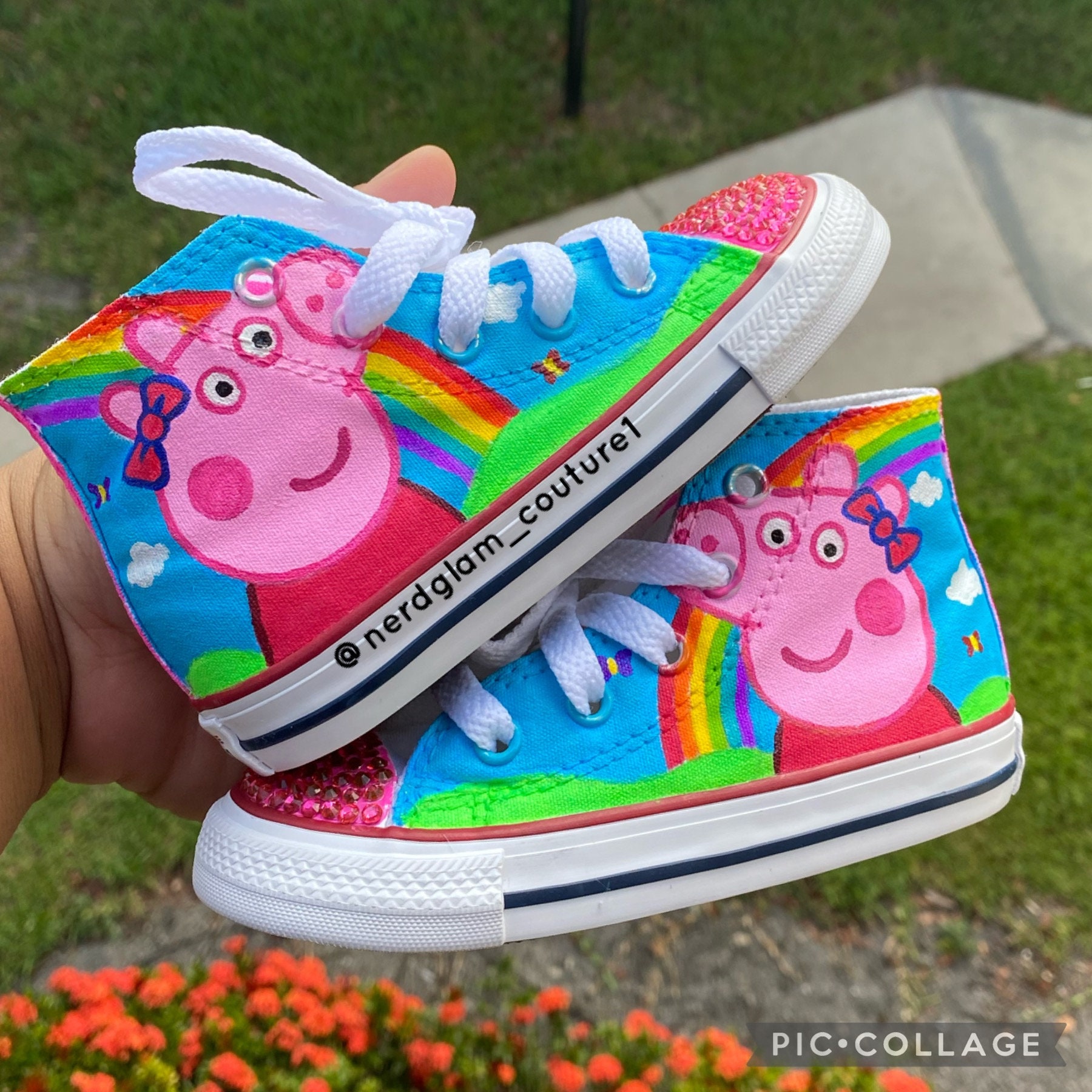 Peppa Pig Shoes Peppa Pig Converse Peppa Pig High Top - Etsy México