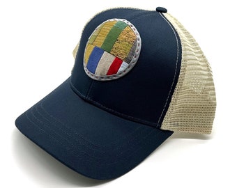 Mini Quilt Trucker Hat (Navy with Stratigraphy)