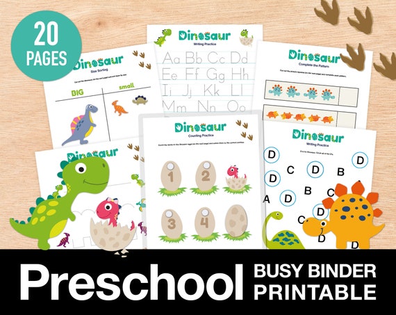 20 Dinosaur themed Worksheets & Learning Activities Preschool | Etsy