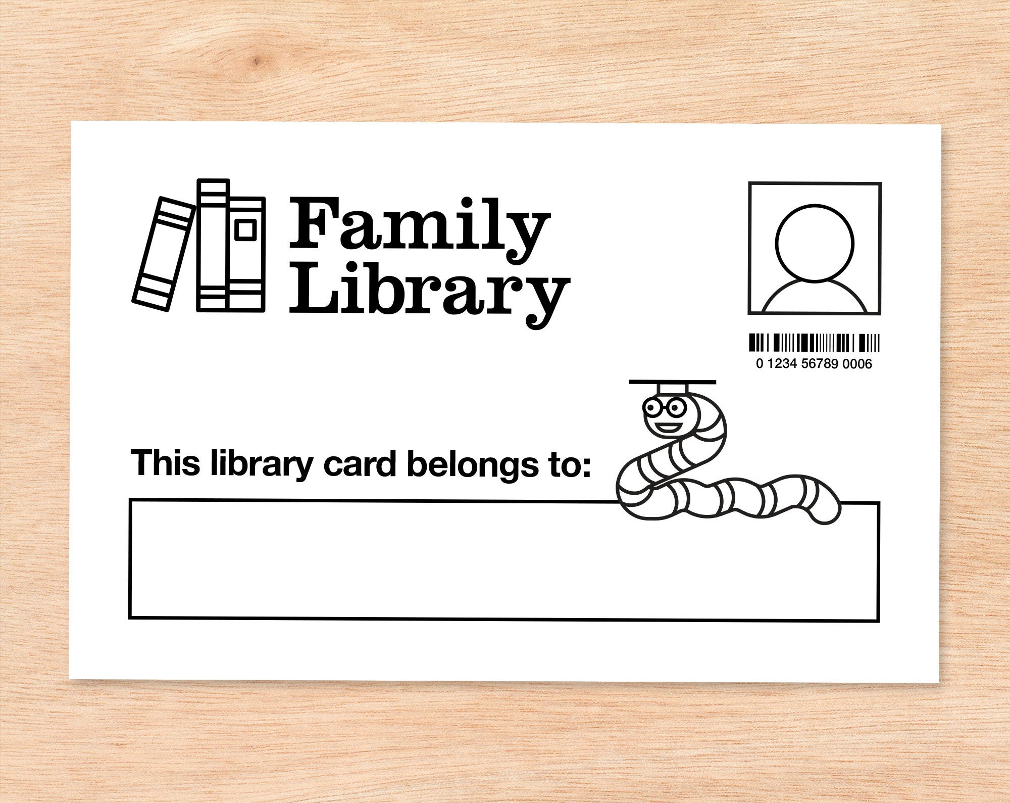 Printable Library Cards For Kids