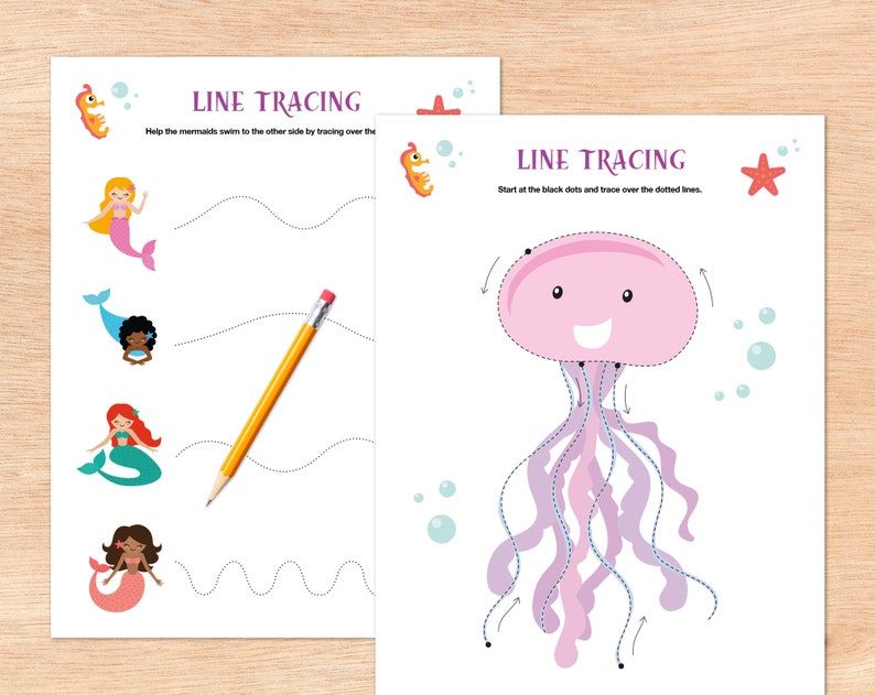 20 Mermaid Preschool Worksheets and Activities Printable | Etsy