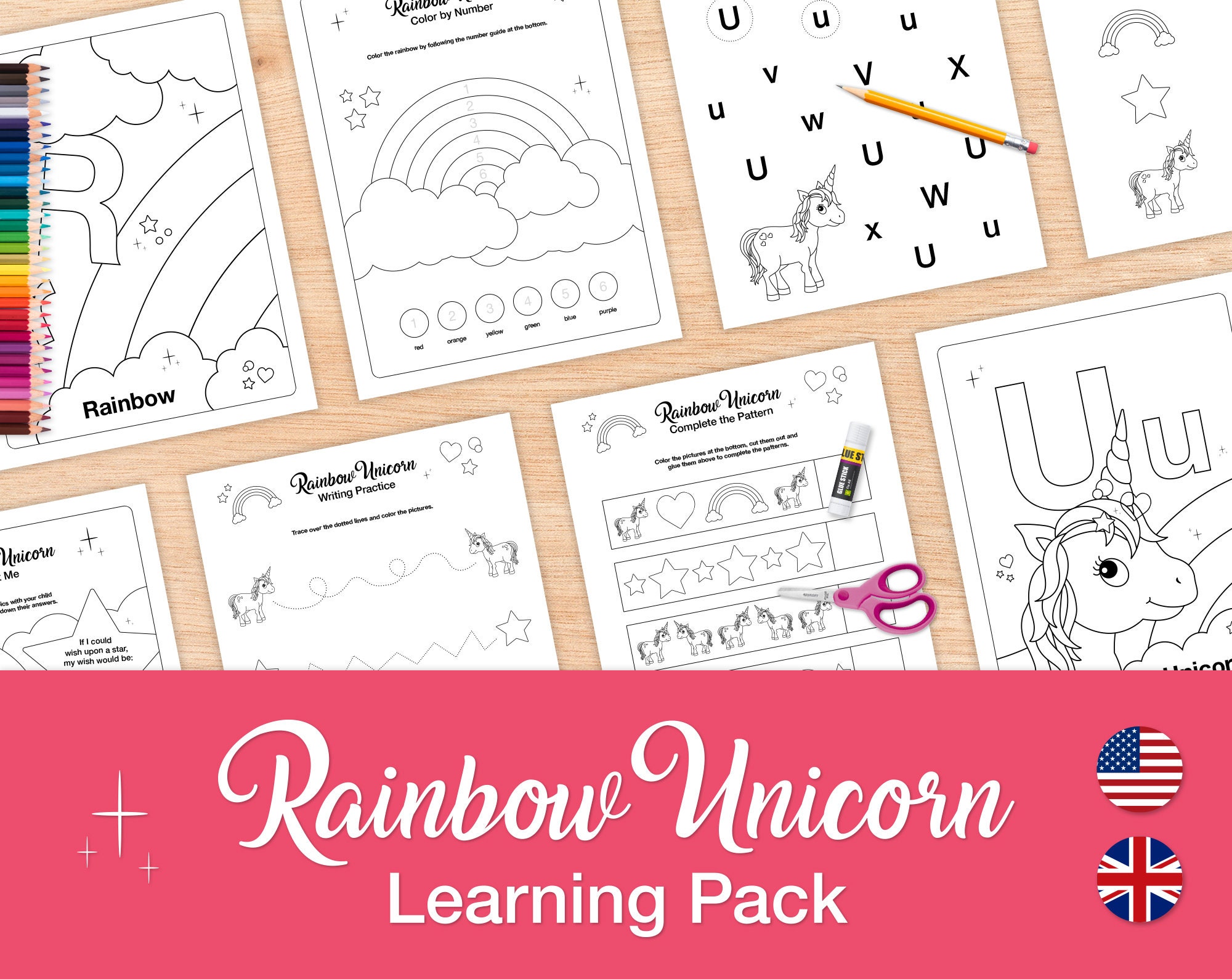 25 unicorn preschool worksheets and activities for busy etsy