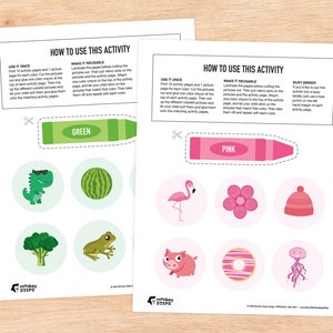 10 Color Sorting Activity, Printable Toddler Busy Binder, Matching ...