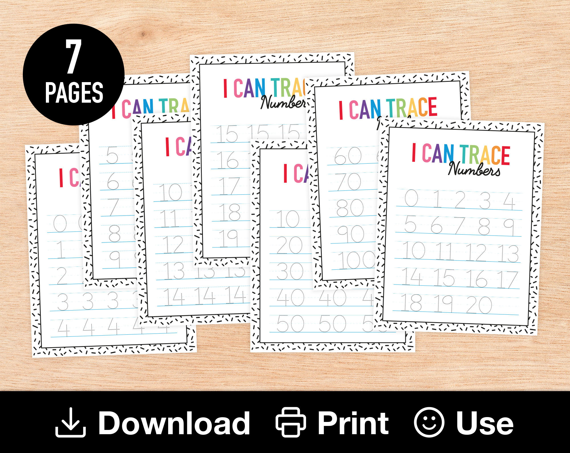 7 printable number tracing worksheets preschool busy binder etsy